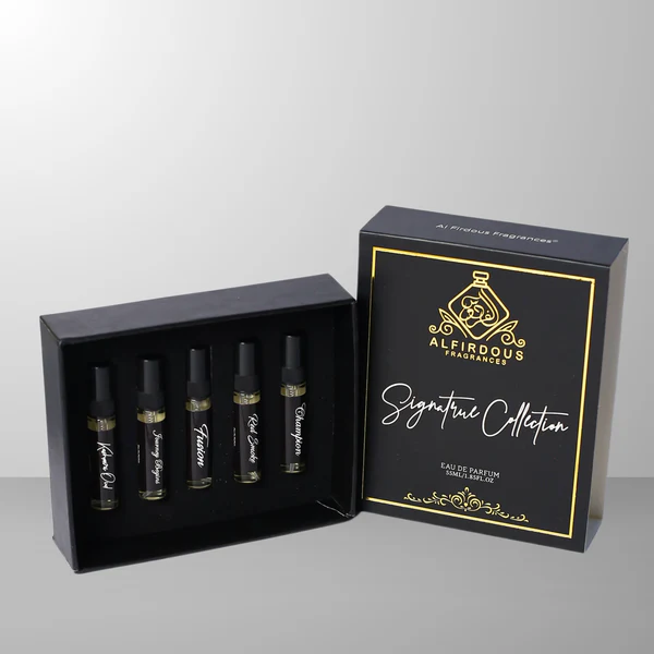 Travel Pocket Spray Tester Box with 5 luxury perfume samples